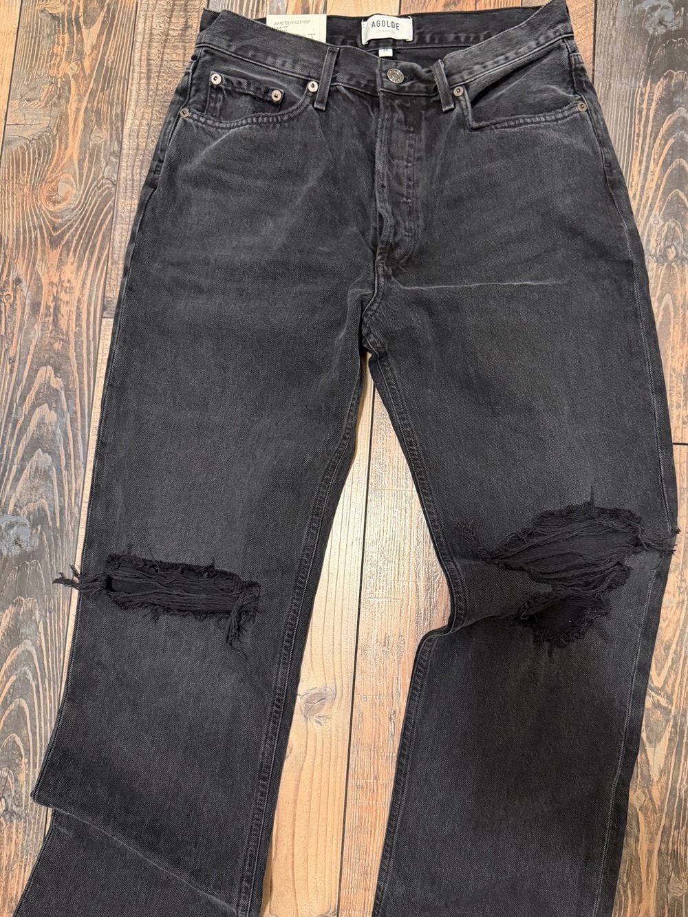 Agolde Lana Jean Straight Leg in Black - Picture 4 of 11